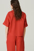 CAMISA LINHO MANGA CURTA VERMELHO
